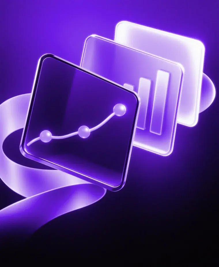 Purple glowing chart tiles