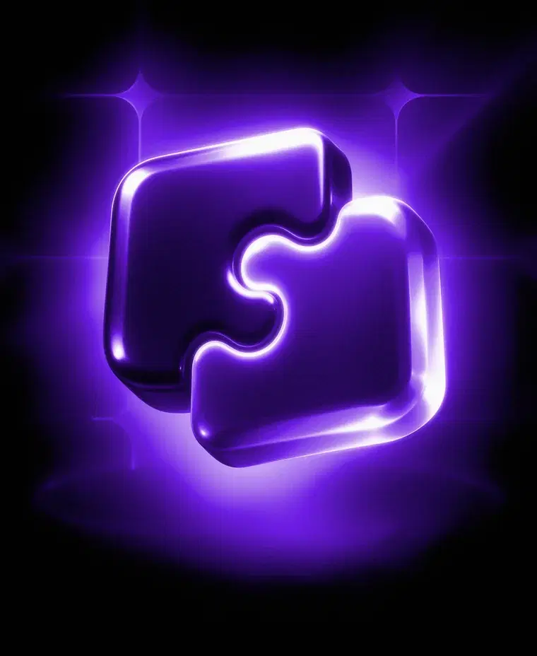 Glowing puzzle piece locking into place