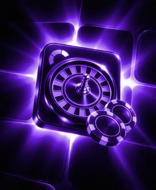 Roulette wheel tile with casino chips